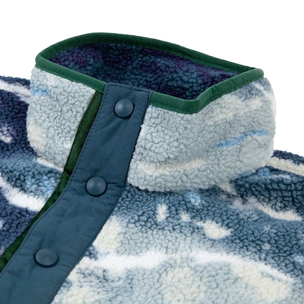 Columbia Helvetia II Printed Half Snap Fleece - Crushed Blue Sisters - neck