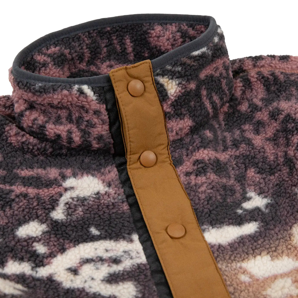 Columbia Helvetia II Printed Half Snap Fleece - Camel Brown Sisters - neck