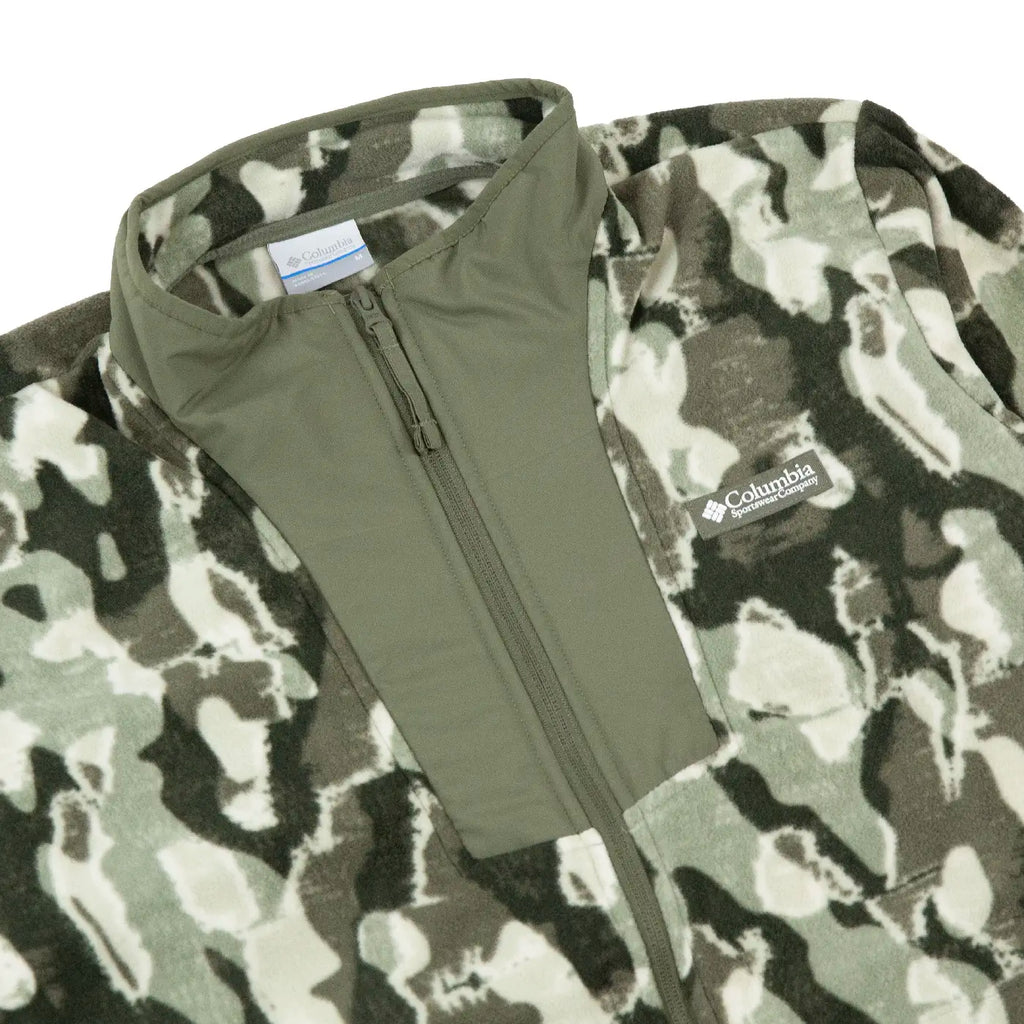 Columbia Sequoia Grove Printed Full Zip Fleece - Stone Green Treebark - front