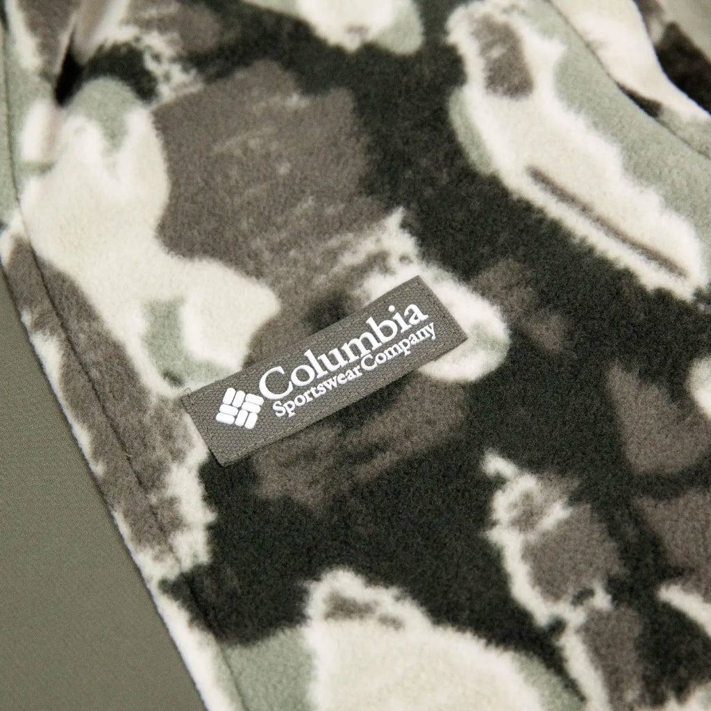 Columbia Sequoia Grove Printed Full Zip Fleece - Stone Green Treebark - label