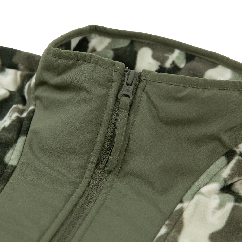 Columbia Sequoia Grove Printed Full Zip Fleece - Stone Green Treebark - neck