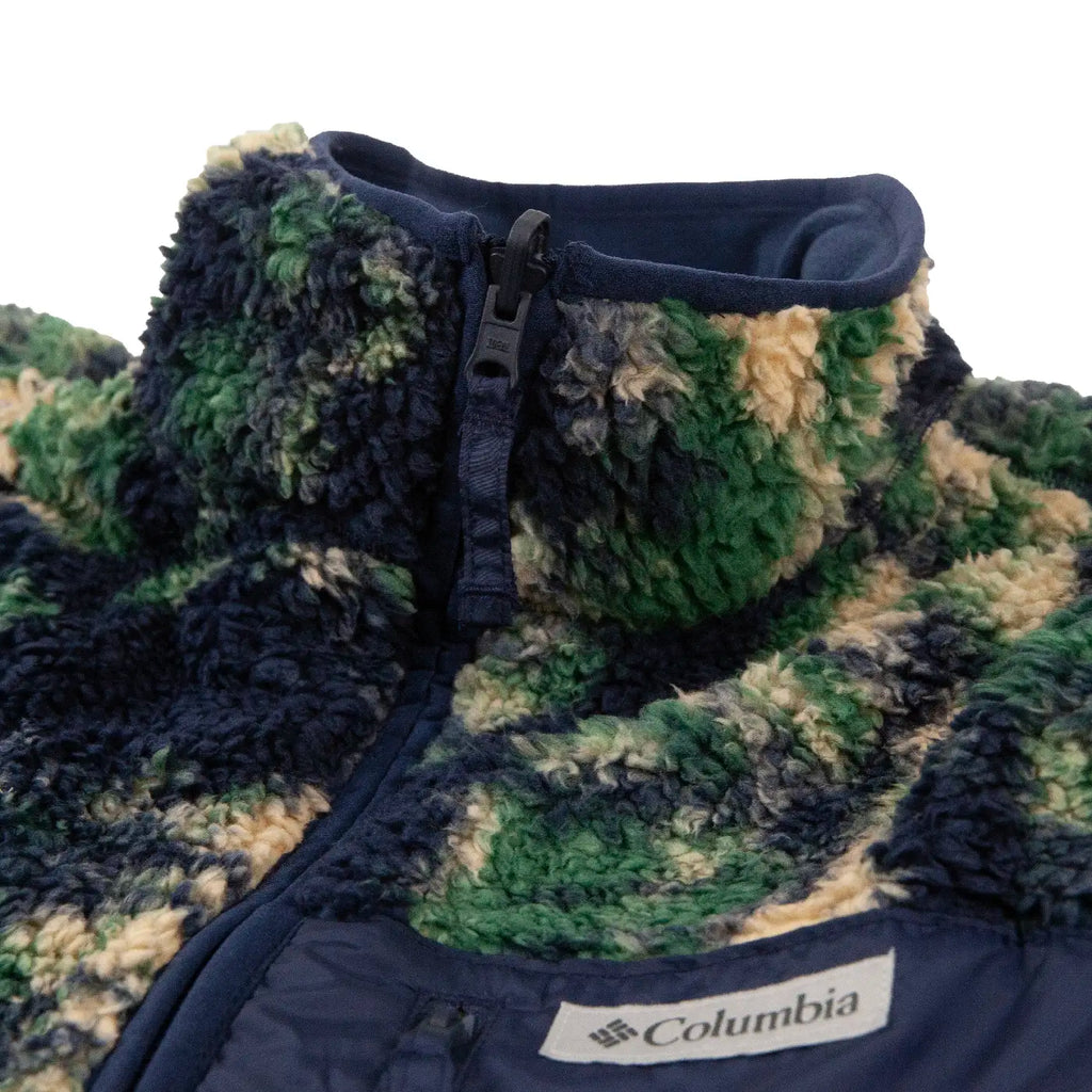 Columbia Winter Pass Reversible Fleece - Collegiate Navy / Tracks - neck