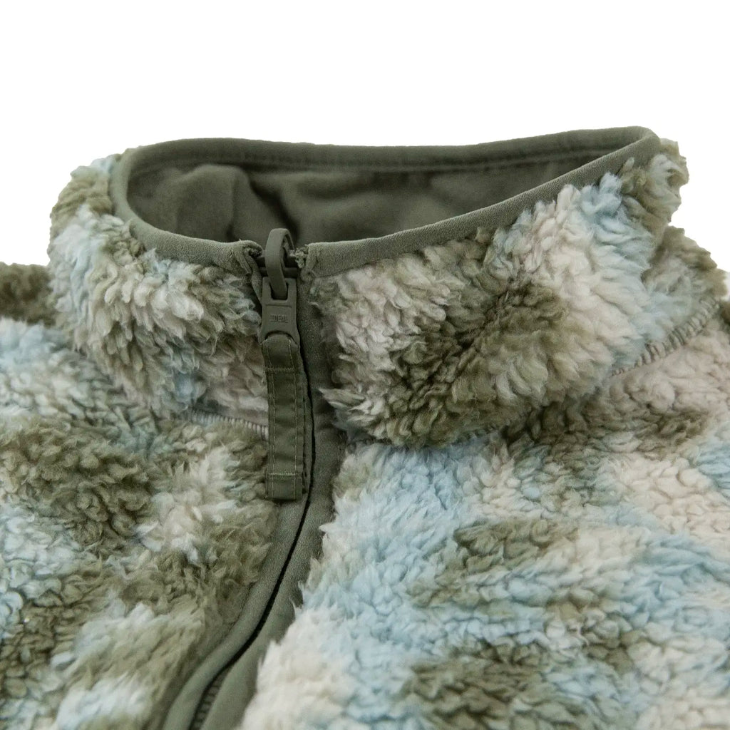 Columbia Winter Pass Reversible Fleece - Stone Green / Tracks - neck