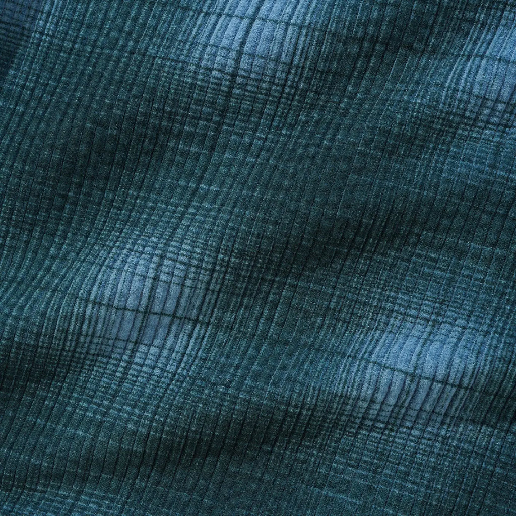 Butter Goods Cord Work  Shorts - Blue Plaid closeup