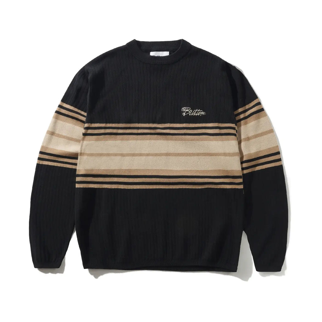 Butter Goods Crest Knitted Sweatshirt - Black - main