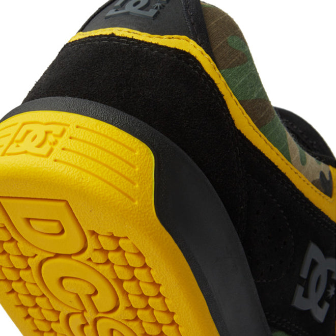 DC x Thrasher Kalynx Shoes - Camo / Black / Yellow - heel