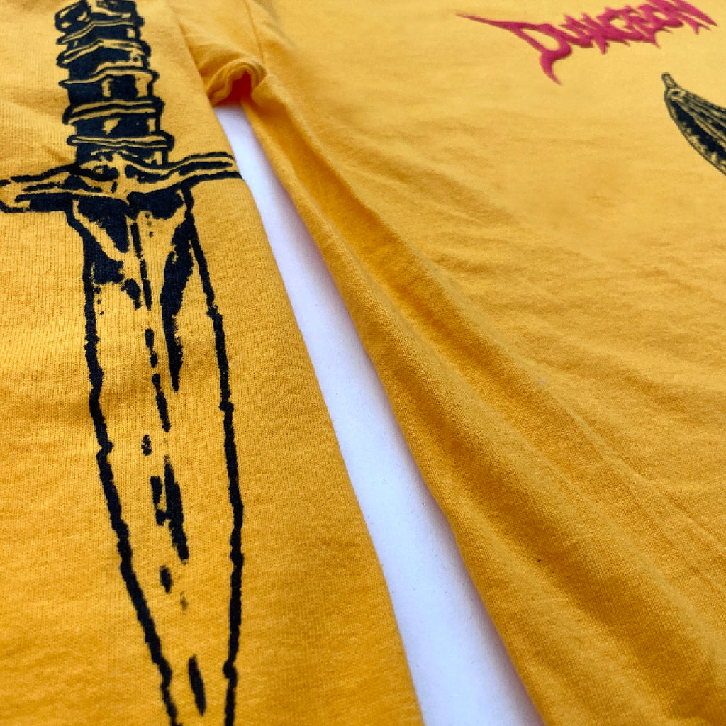 Dungeon Dragon Lies L/S T Shirt - Gold Yellow - closeup3