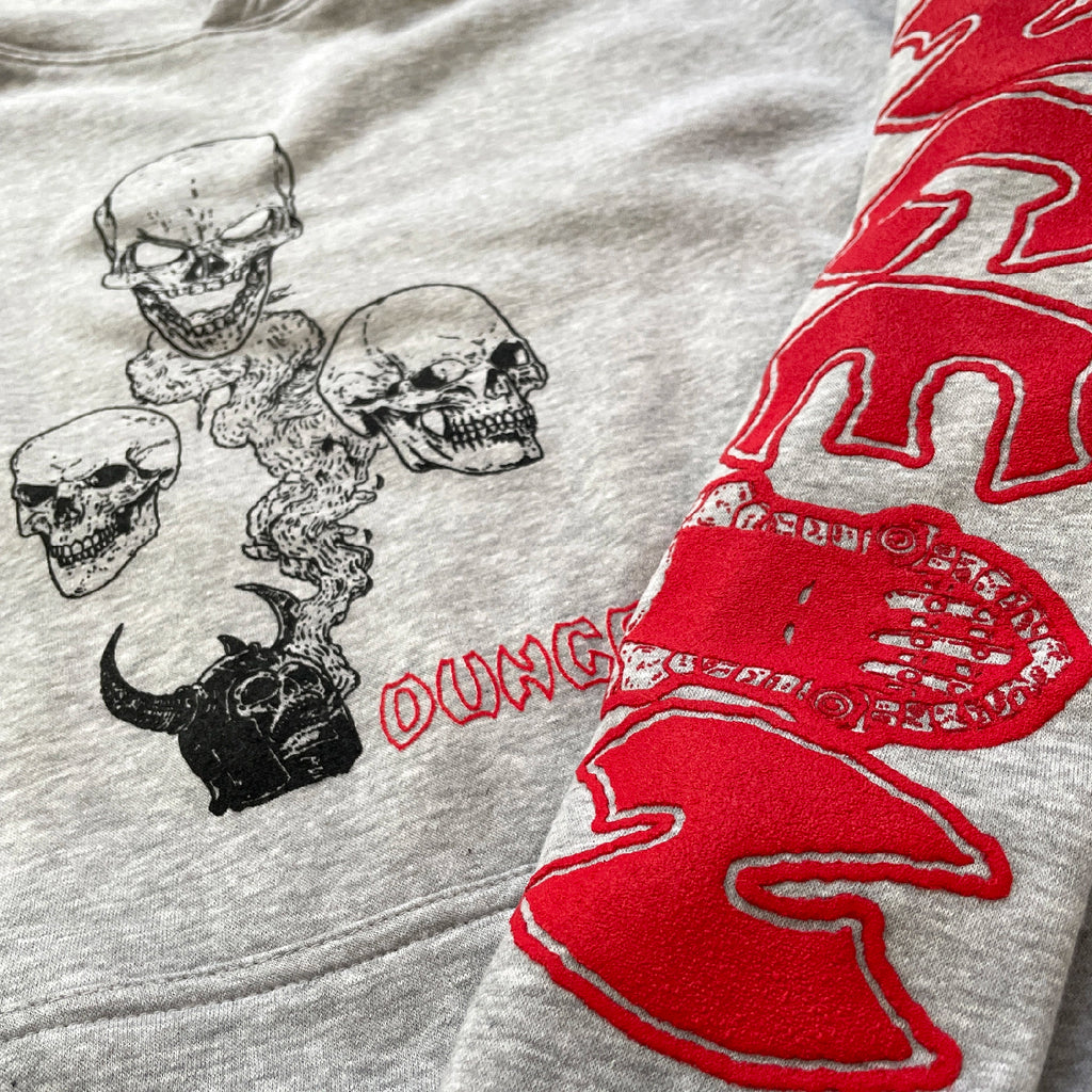 Dungeon No Body Lives Hoodie - Grey - closeup2