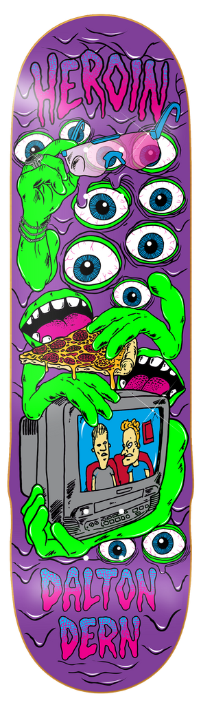Heroin Skateboards Dalton Dern Mutate or Die Skateboard Deck - 8.75″ - main