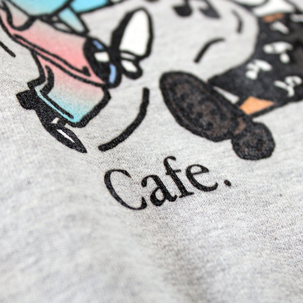 Skateboard Cafe Dancing Crewneck Sweatshirt - Heather Grey