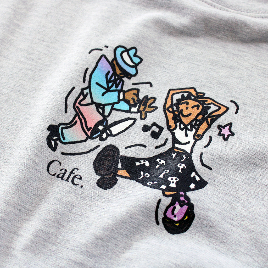 Skateboard Cafe Dancing Crewneck Sweatshirt - Heather Grey