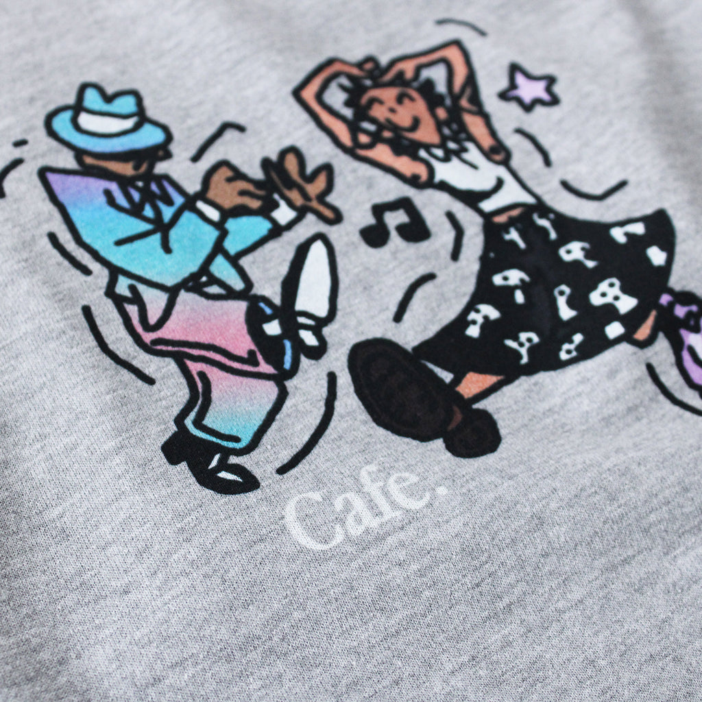 Skateboard Cafe Dancing T Shirt - Heather Grey