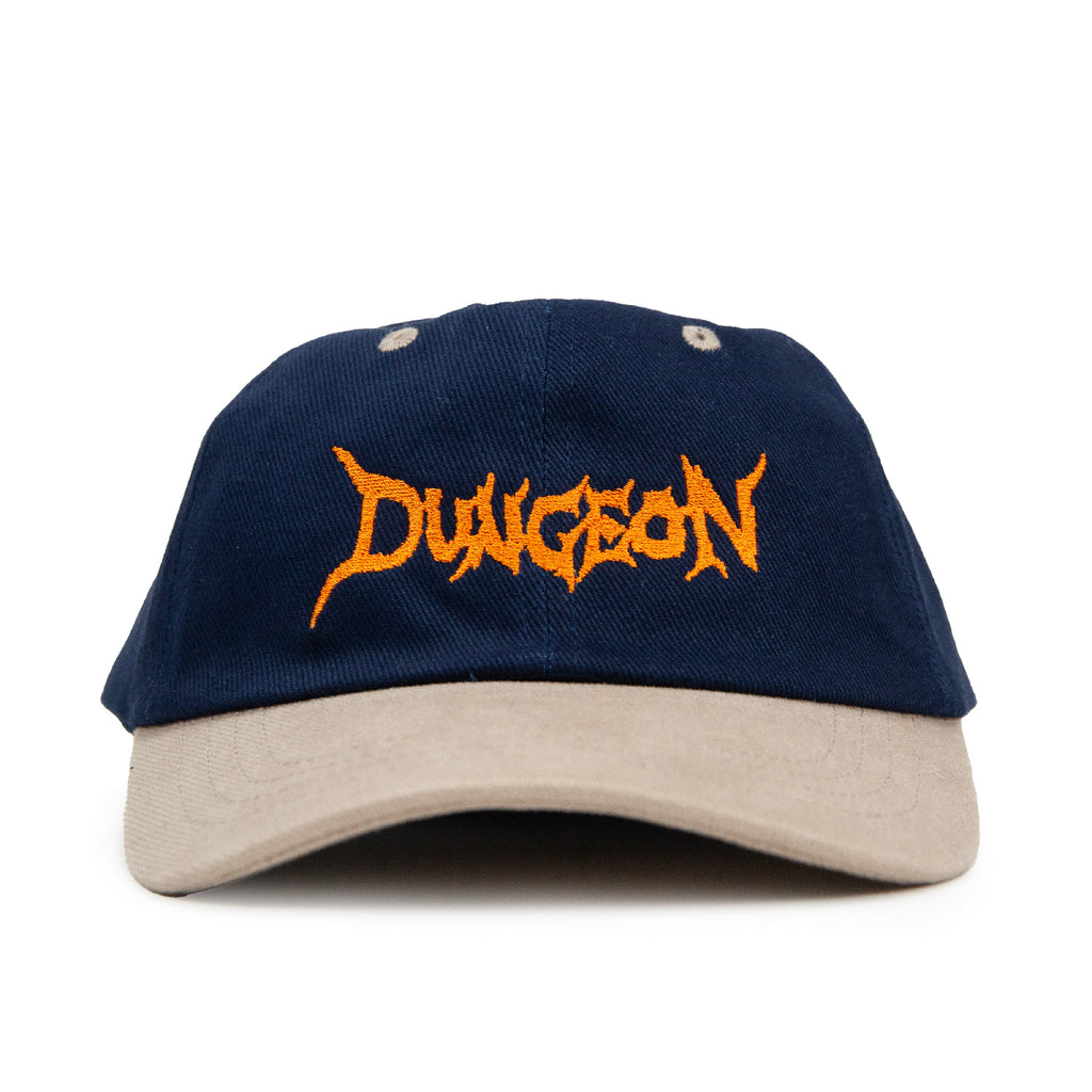 Dungeon Brushed Canvas Cap - Navy Taupe / Neon Orange - front