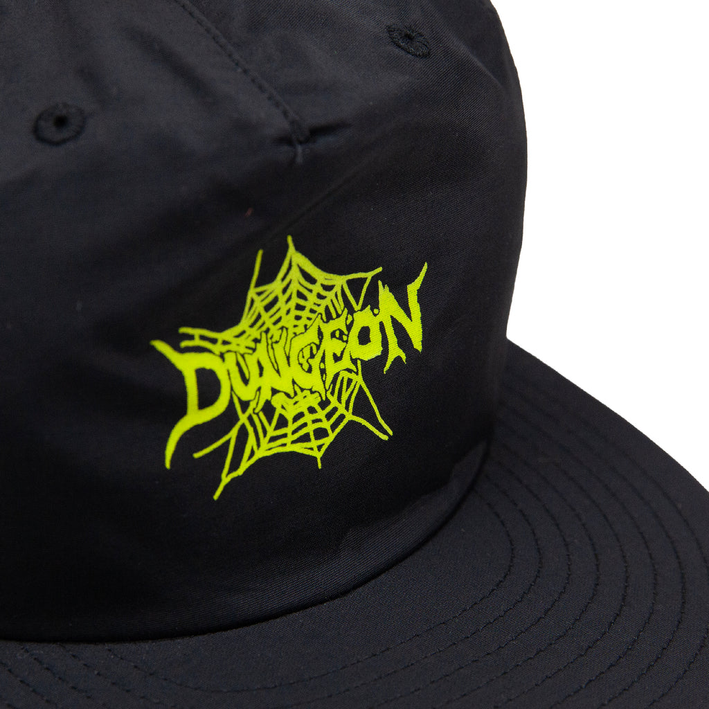 Dungeon Web Logo Surf Cap - Black - closeup