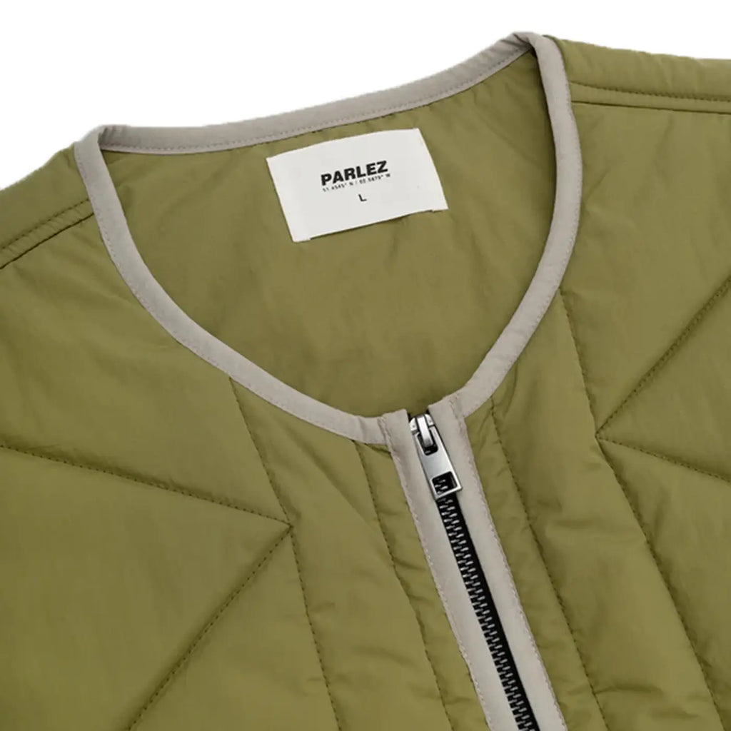 Parlez Elkins Gilet - Olive Green - front
