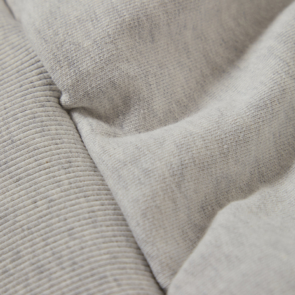 Brixton Embroidered Heavy Weight  Crew Sweatshirt - Heather Grey - closeup
