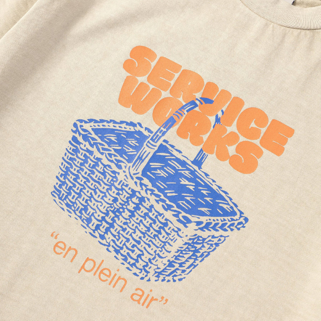 Service Works Service En Plein Air T shirt - Stone - closeup