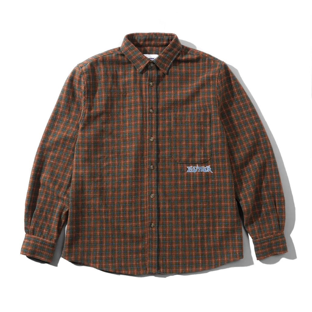 Butter Goods L/S Encounter Check Shirt - Brown / Blue - main