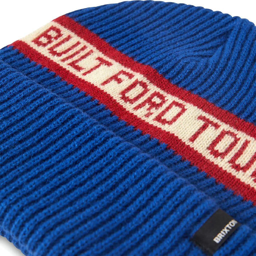 Brixton Ford Built Tough Beanie - Ford Blue - closeup