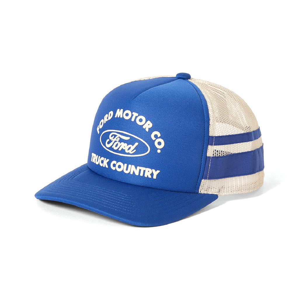 Brixton Ford Built Tough Trucker Cap - Ford Blue / Wimbledon White - front