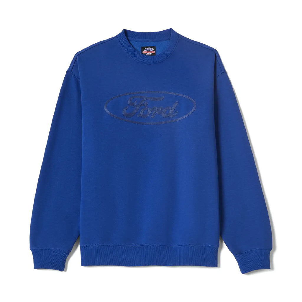 Brixton Ford Number One Fleece  Crew Sweatshirt - Ford Blue - main