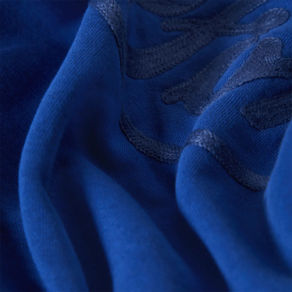 Brixton Ford Number One Fleece  Crew Sweatshirt - Ford Blue - closeup