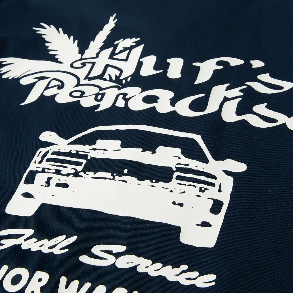 HUF Full Service Shop Jacket - Navy - closeup