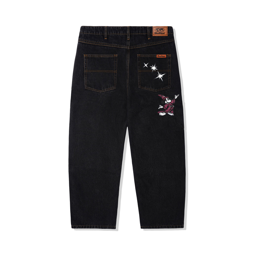 Butter Goods x Disney Fantasia Baggy Denim Jeans - Washed Black - back