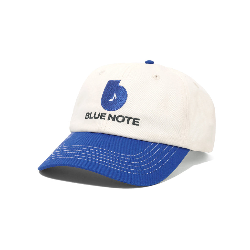 Butter Goods Finest Logo 6 Panel Cap - Natural / Royal Blue