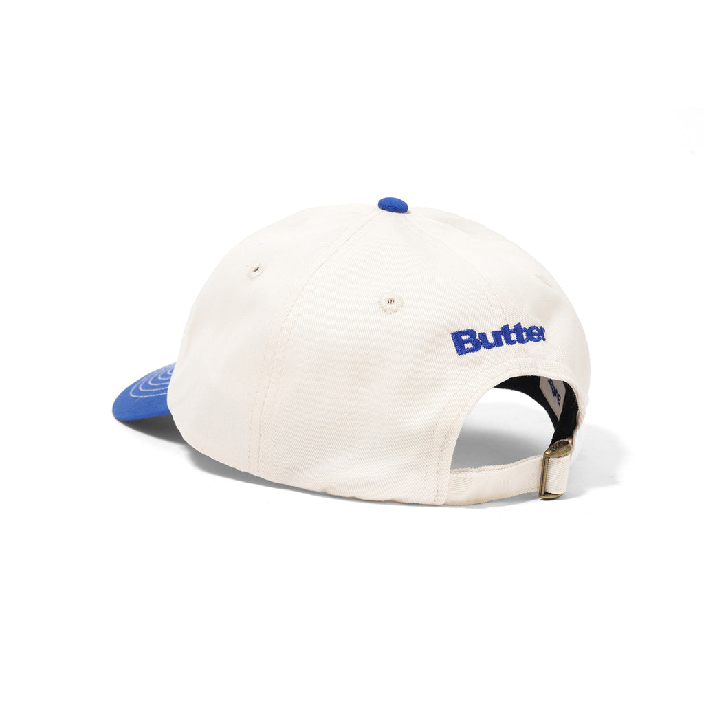 Butter Goods Finest Logo 6 Panel Cap - Natural / Royal Blue