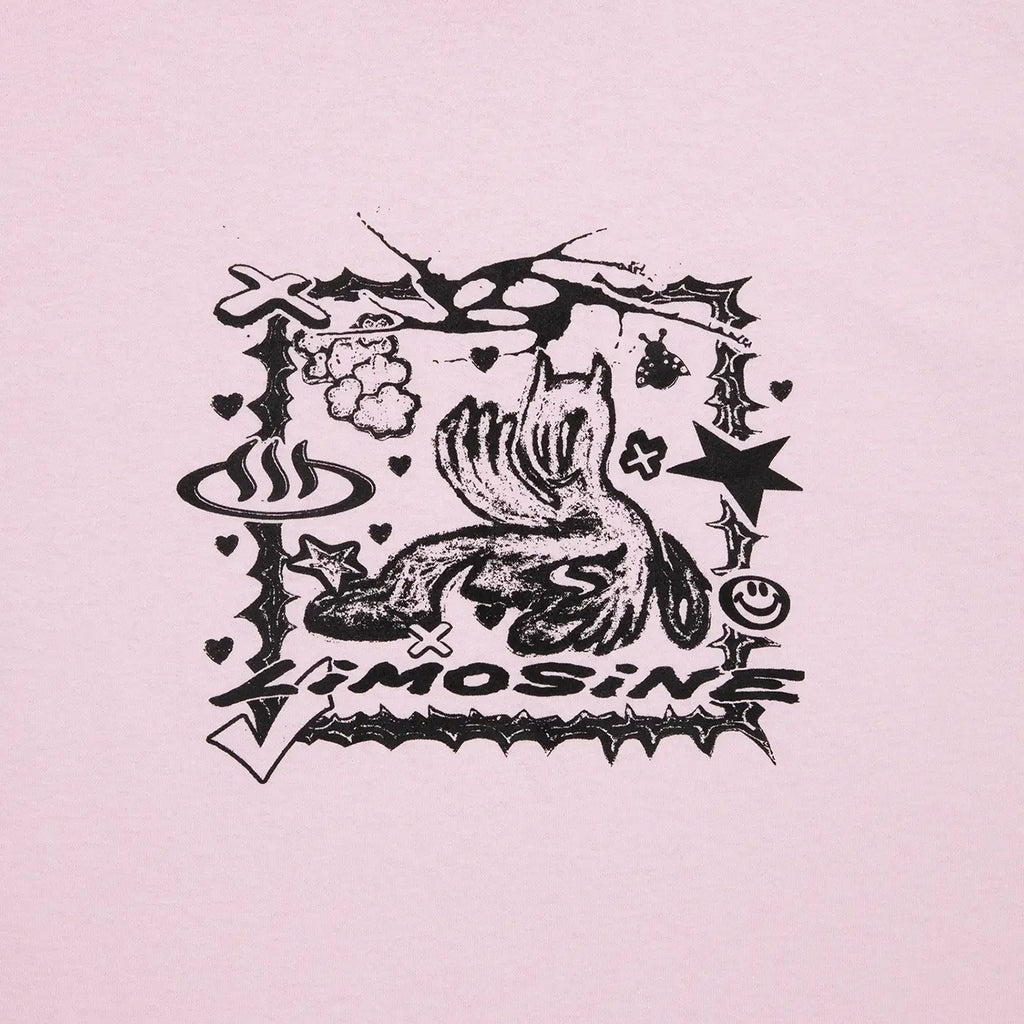 Limosine Skateboards Goonie T Shirt - Pink - closeup