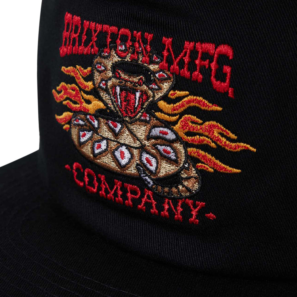Brixton Hardee Snapback Cap - Black - front