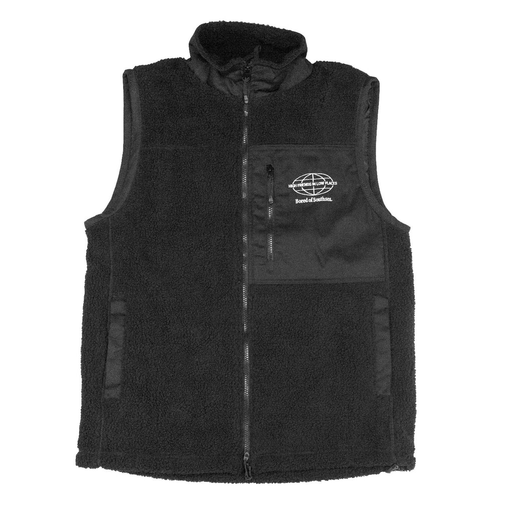 Bored of Southsea High Friends Sherpa Vest Fleece - Black - main