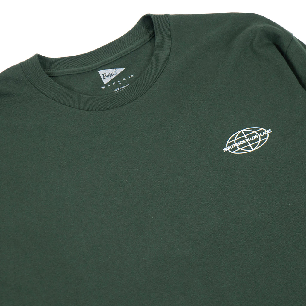 Bored of Southsea High Friends L/S T Shirt - Forest Green