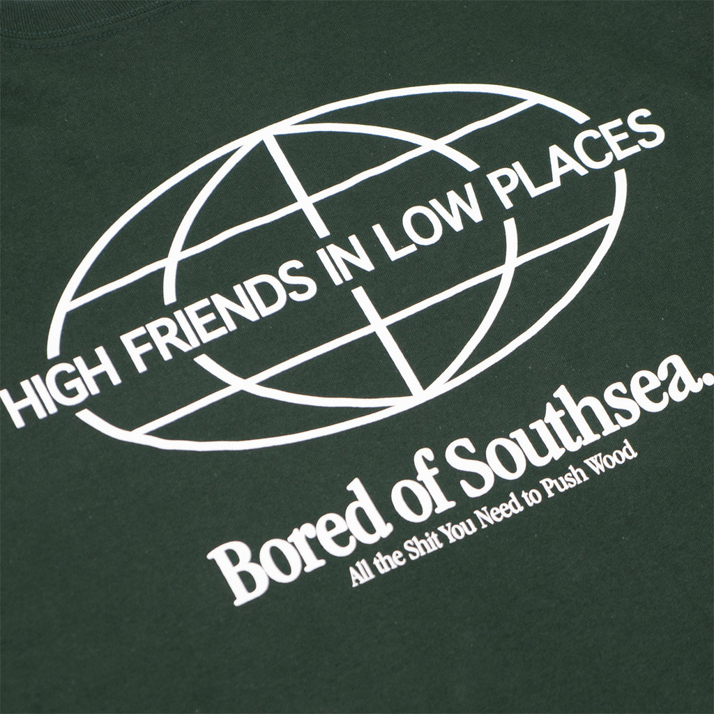 Bored of Southsea High Friends L/S T Shirt - Forest Green