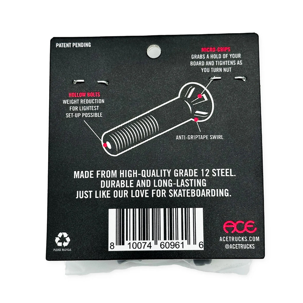 Ace Trucks MFG Hollow Allen Skateboard Bolts - 1" - back