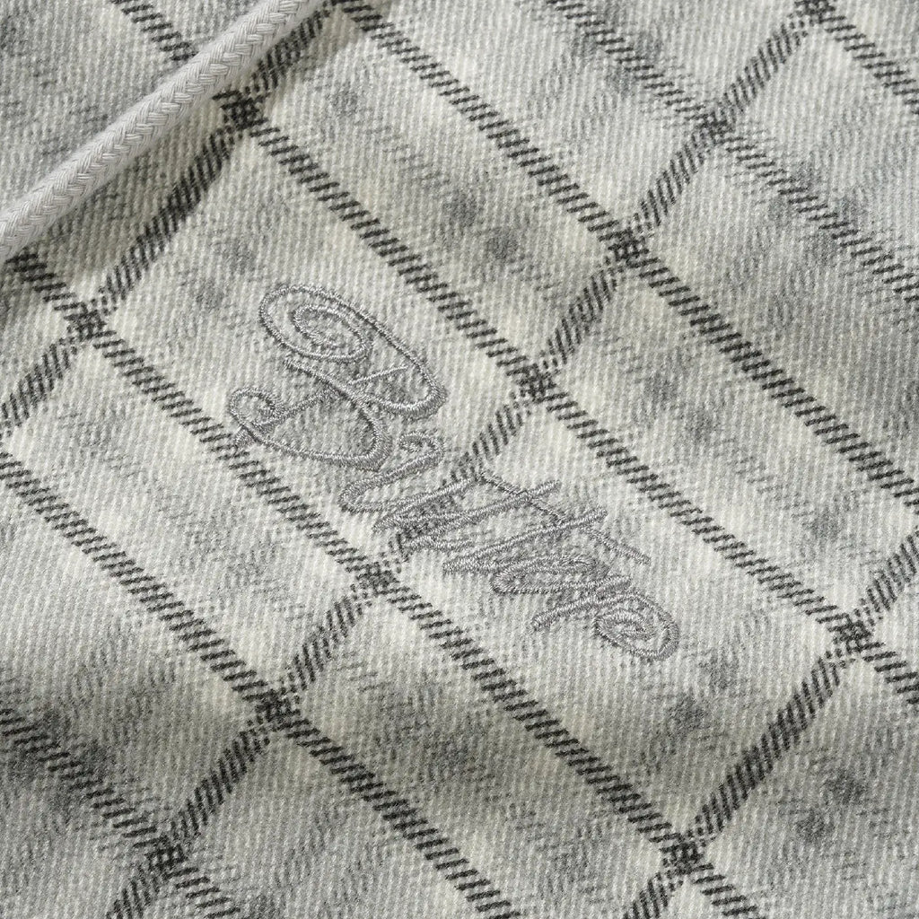Butter Goods Hooded Work Jacket - Grey Plaid - embroidery