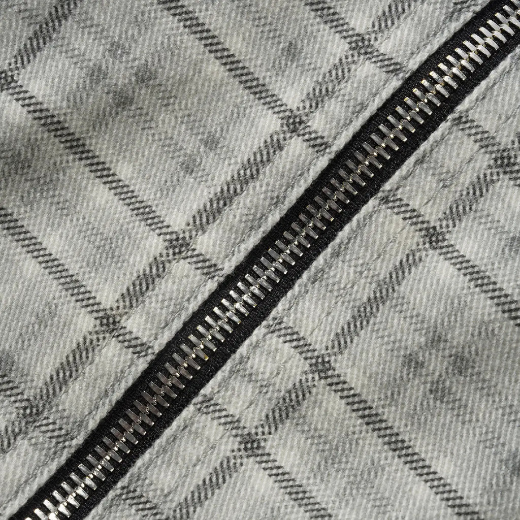 Butter Goods Hooded Work Jacket - Grey Plaid - zip