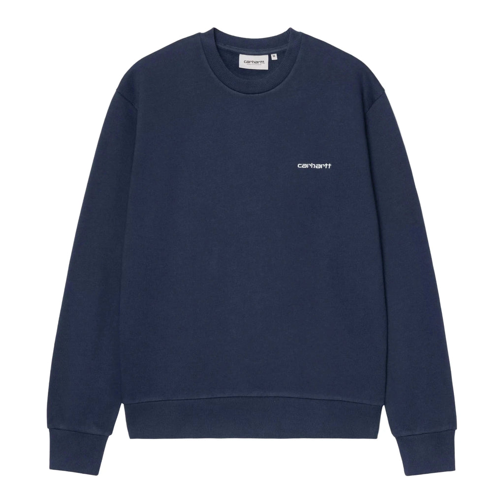 Carhartt WIP Script Embroidery Sweat - Jupiter / White - front