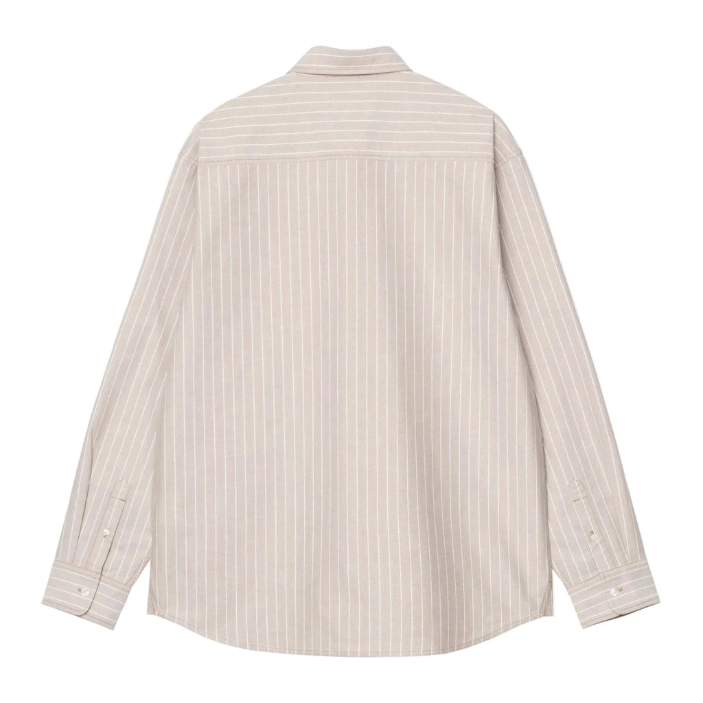 Carhartt WIP L/S Cassel Shirt - Peanut / White - back