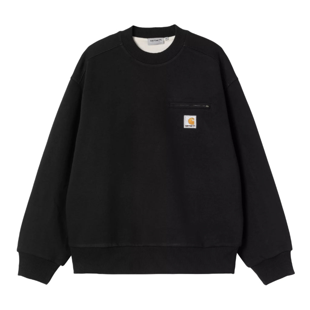 Carhartt WIP Detroit Sweatshirt - Black Stone washed - front