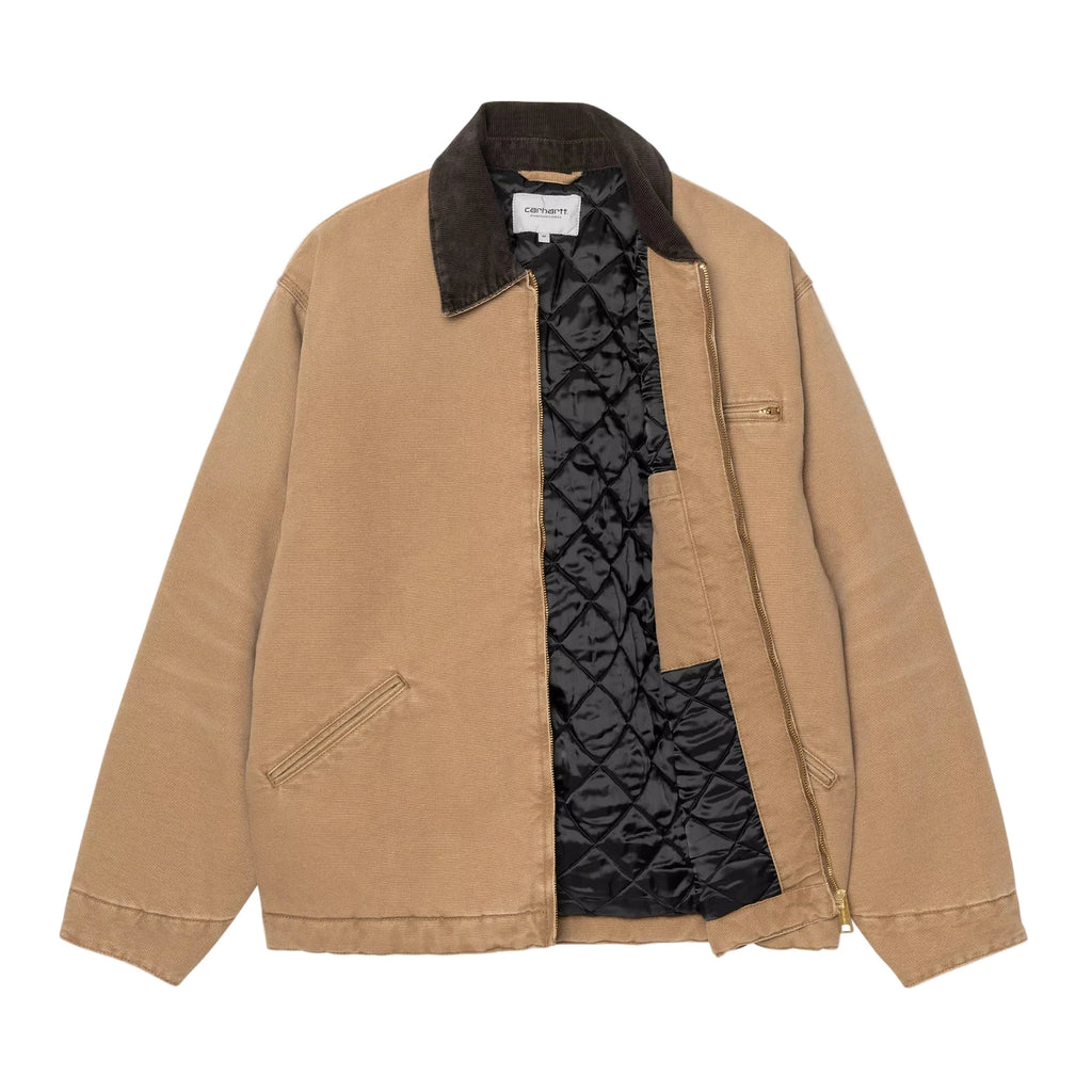 Carhartt WIP OG Detroit Jacket - Hamilton Brown / Tobacco Stone Canvas - open