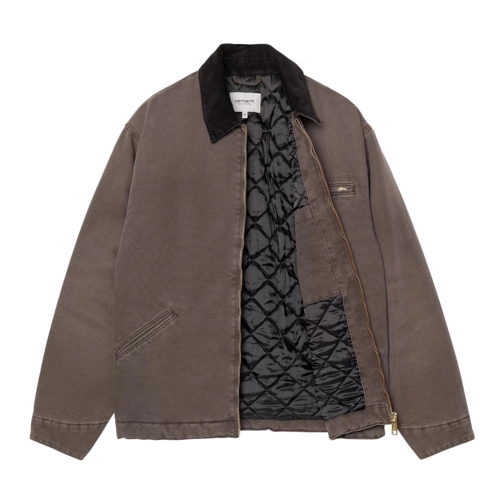 Carhartt WIP OG Detroit Jacket - Tobacco / Black Stone Canvas - open