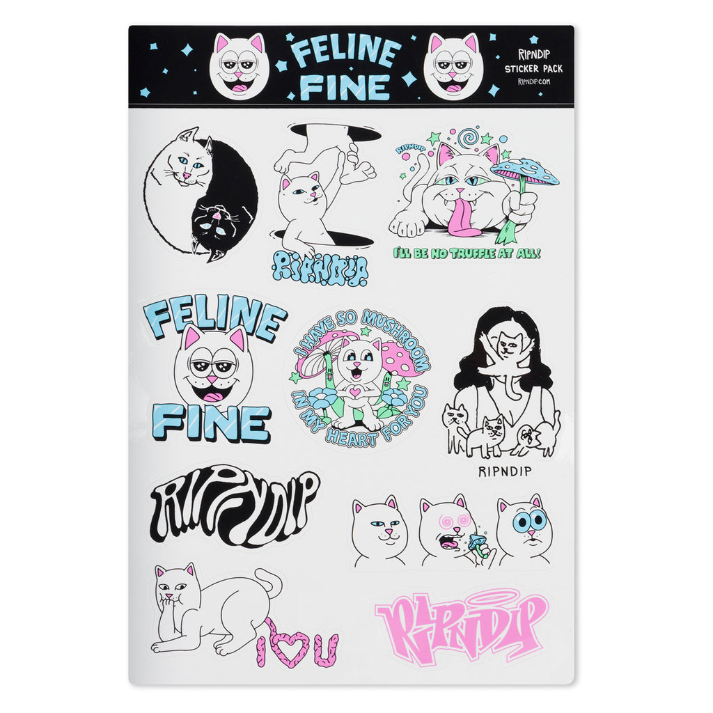 RIPNDIP Feline Fine Sticker Sheet Pack - Multi