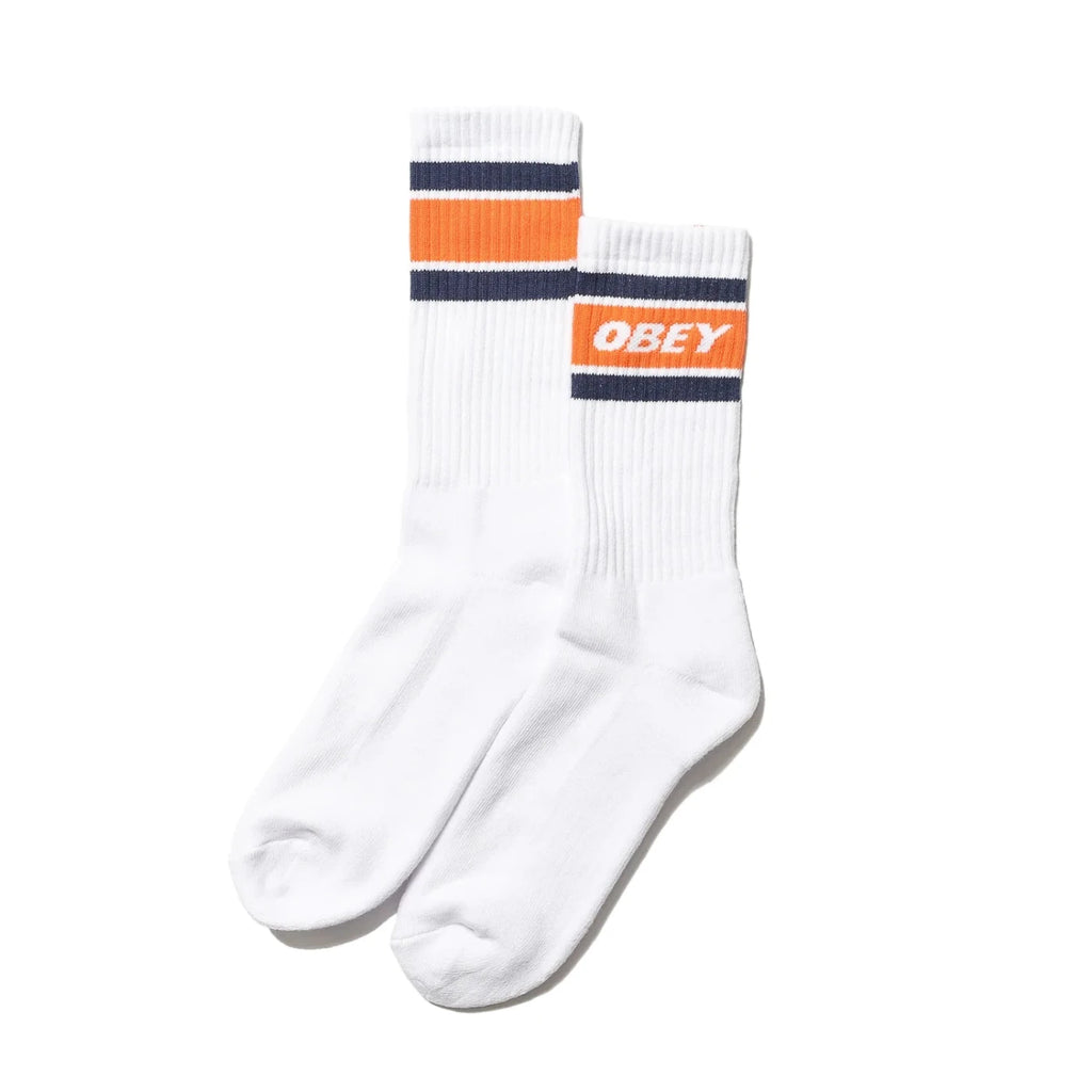 Obey Clothing Cooper Socks - White /  Orange - main