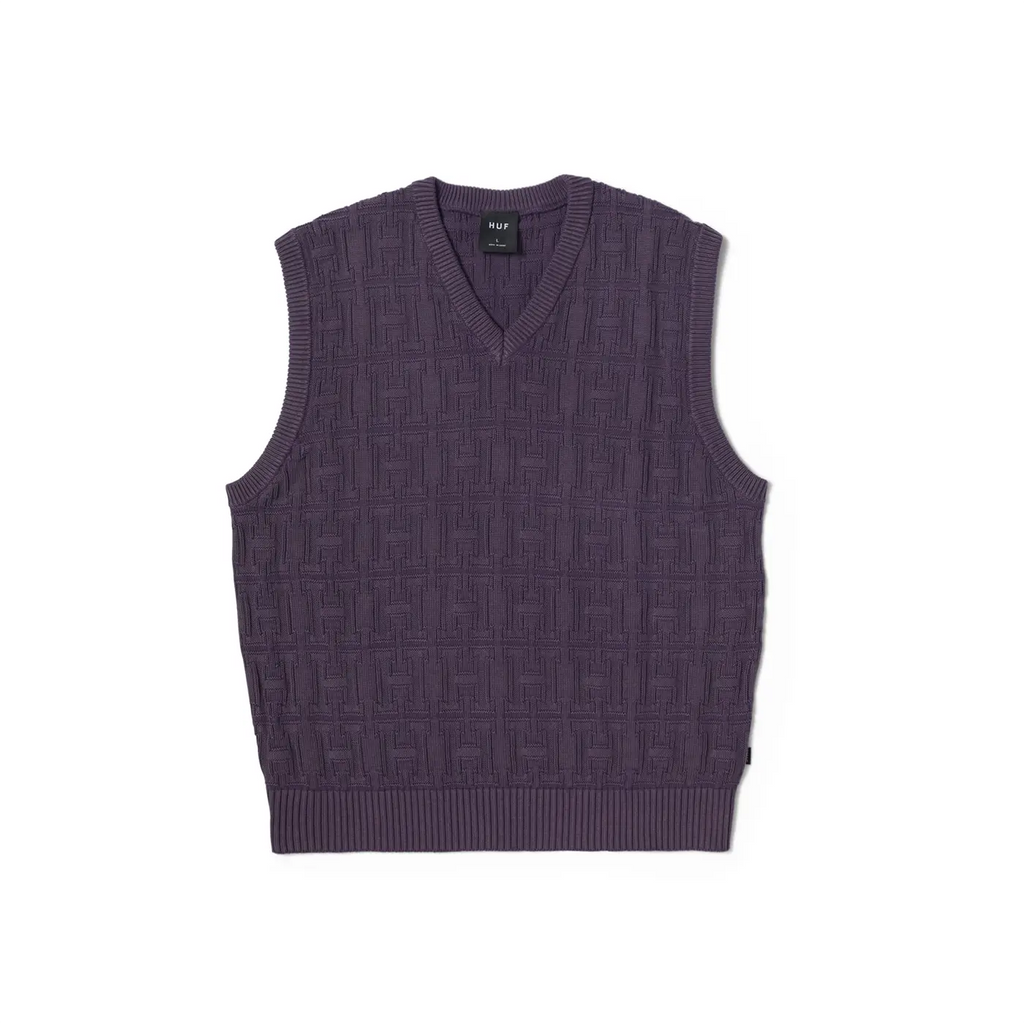 HUF Interlaced Jacquard Overdyed Vest  Raisin - Main