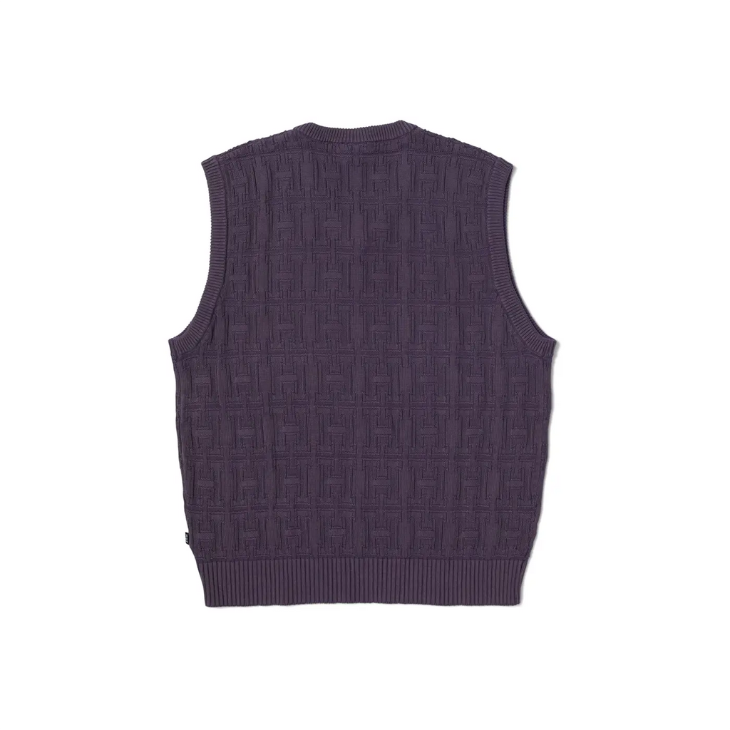 HUF Interlaced Jacquard Overdyed Vest  - Raisin - back