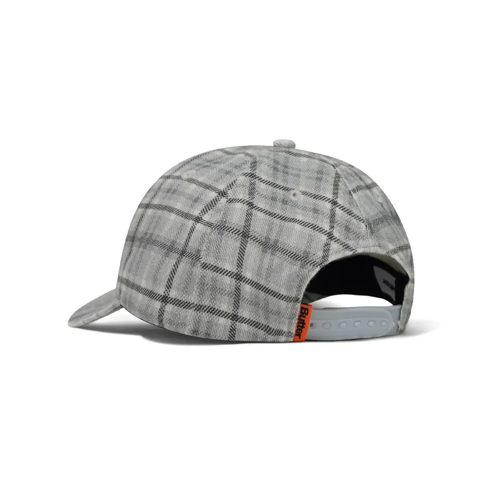 Butter Goods Jive 6 Panel Cap - Grey Plaid - back
