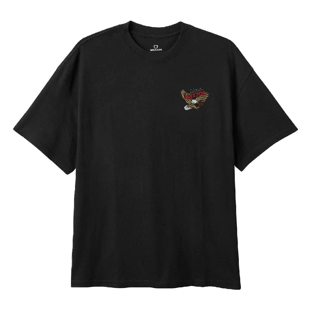 Brixton Keller T Shirt - Black Worn Wash - front