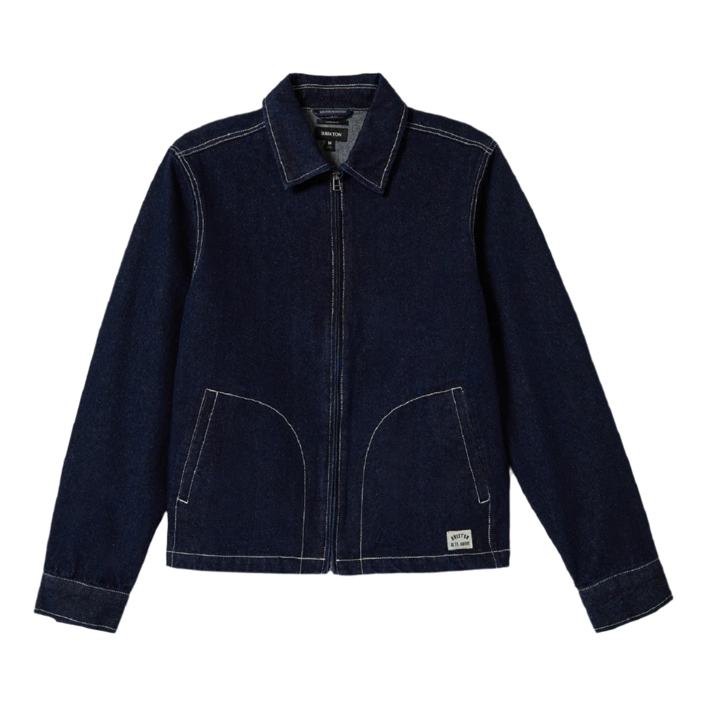 Mechanic Garage Zip Jacket in Rinse Denim by Brixton | Bored of